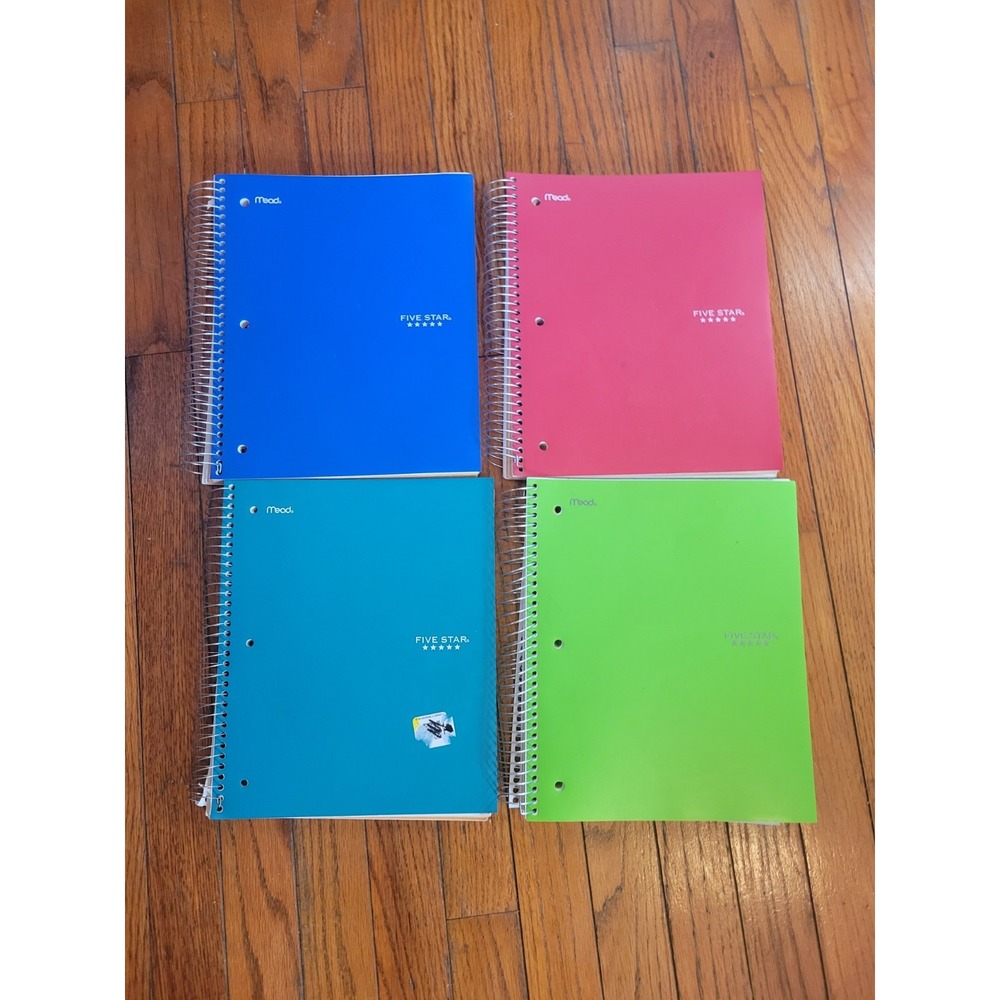 Lot 5 Five Star Notebooks Mead College Ruled Assorted Colors 3x 5 Subject 1x 3